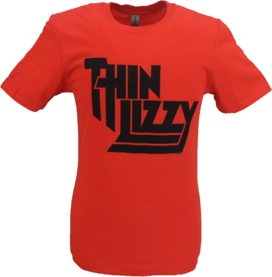 Camisetas con logo rojo de Lizzy fino para hombre Officially Licensed