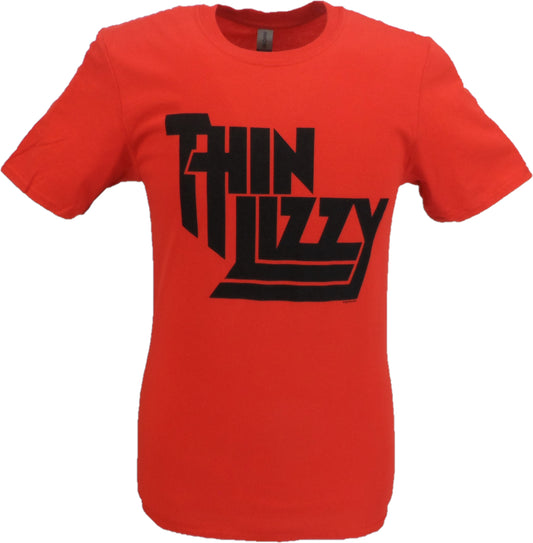 T-shirt fin avec logo rouge Lizzy pour homme Officially Licensed