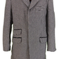 Merc Mens Wool Rich Dogtooth Doormans Overcoat With Faux Suede Trim