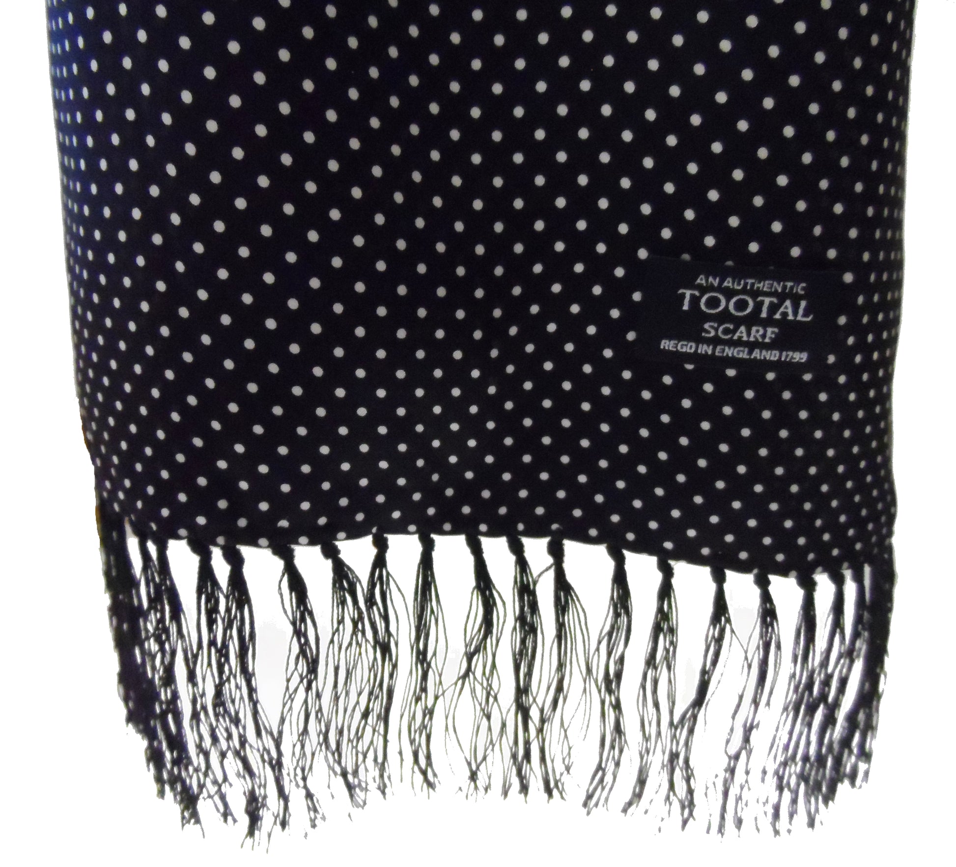 Tootal Black PinDot Silk Scarf One Size