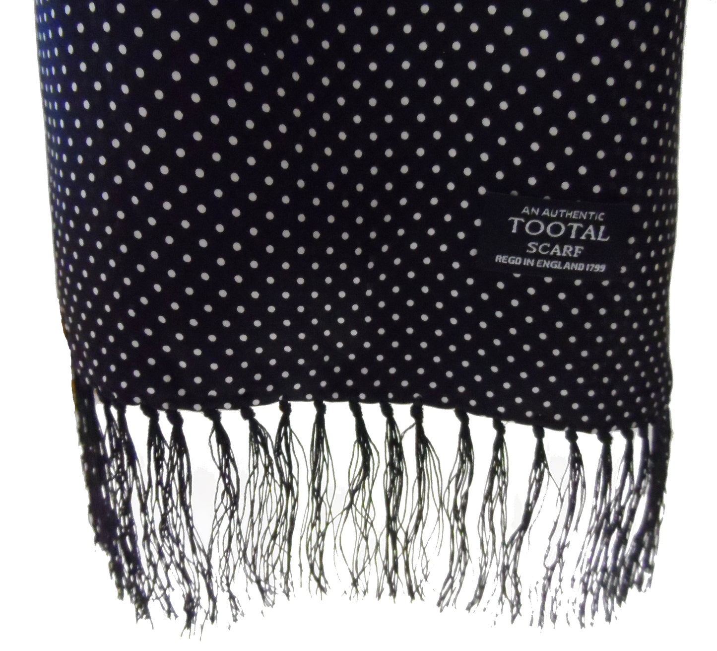 Tootalブラック ピンドット シルク スカーフ フリーサイズ