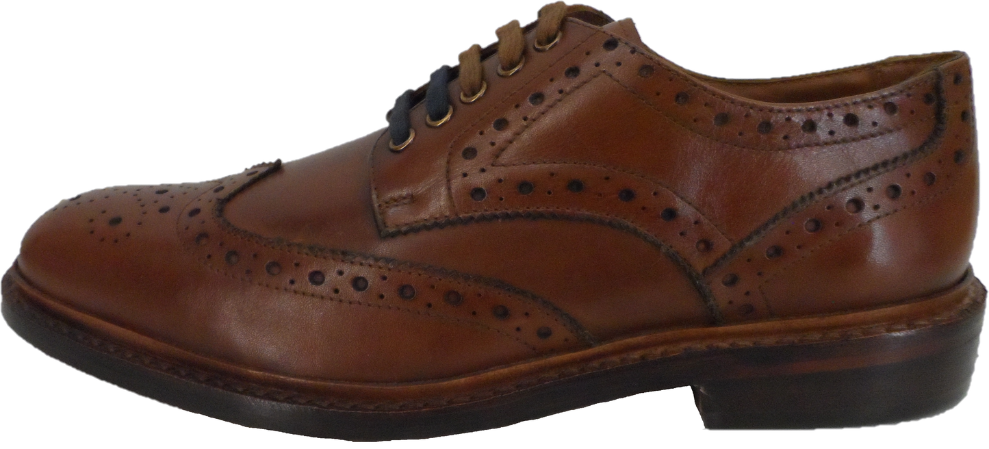 Ikon Original - Chaussures richelieu en cuir marron rétro mod