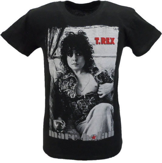 Schwarzes offizielles T-Rex-Bolan-Bild-T-Shirt für Herren