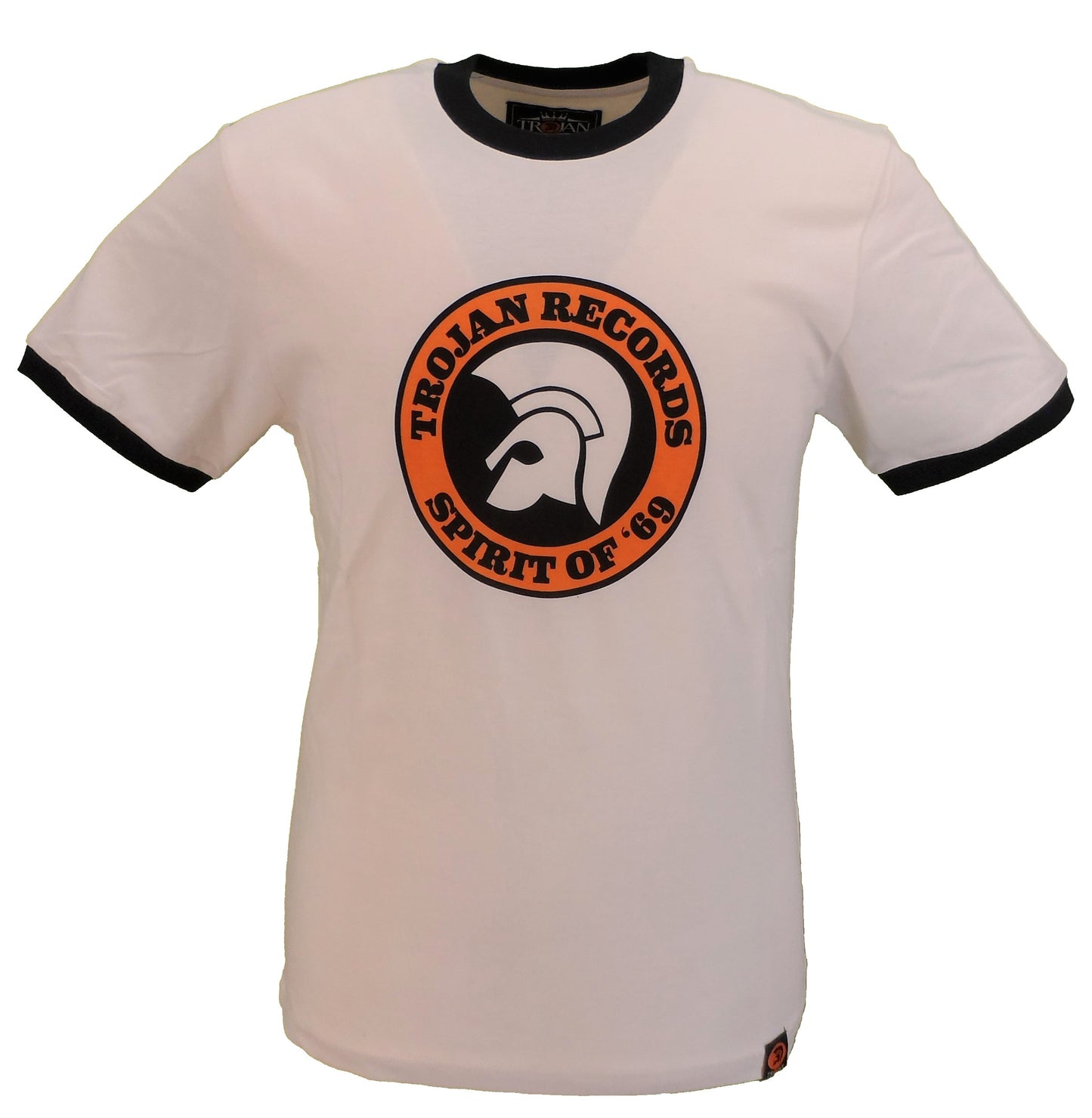 Trojan Records Mens Ecru Spirit of 69 100% Cotton Peach T-Shirt