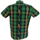 Trojan Mens Green/Black/Gold Check Short Sleeved Shirts and Pocket Square