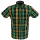Trojan herre grøn/sort/guld ternet kortærmede skjorter og Pocket Square