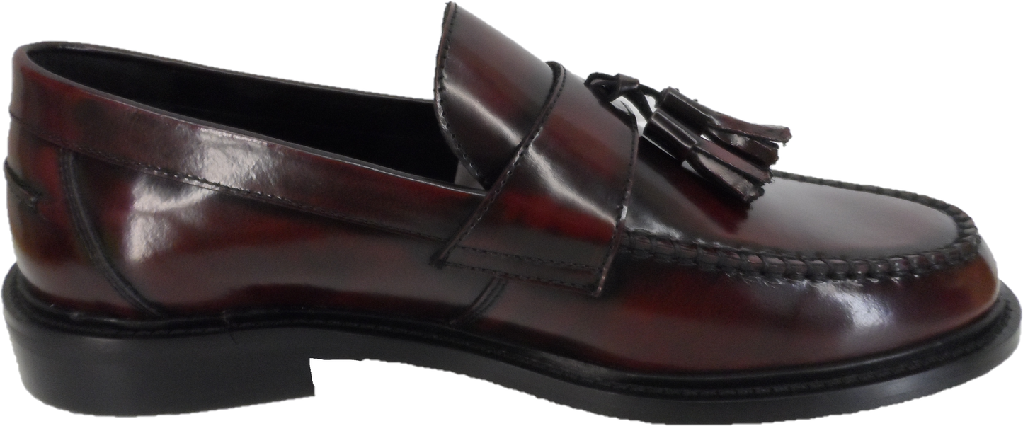 Delicious Junction and Trojan Mens The Duke Oxblood Tassel Loafers