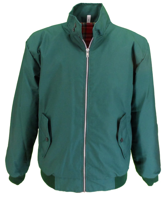 Mens Bottle Green Retro Mod Classic Harrington Jacket