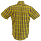 قمصان رجالي Mazeys باللون الأصفر وOxblood مصنوعة من القطن بنسبة 100% بأكمام قصيرة