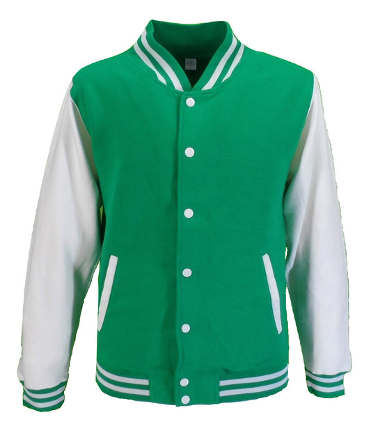 Herre retro grøn/hvid varsity letterman jakker
