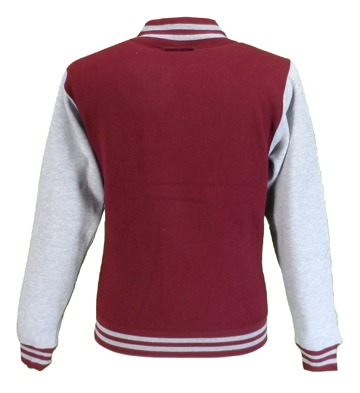 Chaqueta estilo universitario burdeos/gris