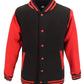 Retro-Uni-Letterman-Jacken für Herren in Schwarz/Rot