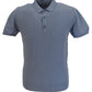 Relco Mens Blue Retro Patterned Knitted Polo Shirts