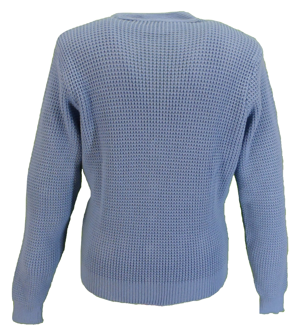 Classic Retro Sky Blue Waffle Knit Cardigan