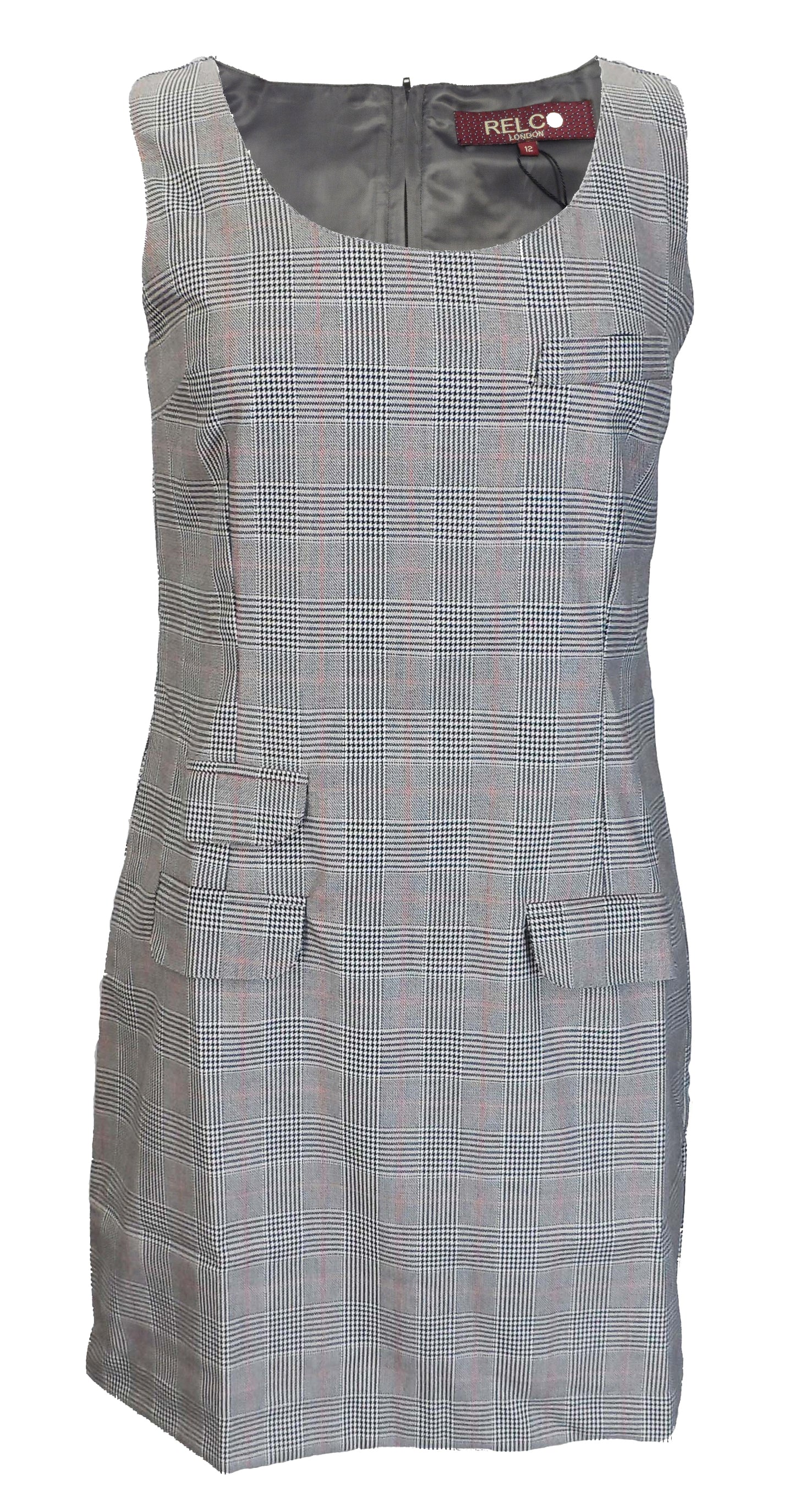Relco Ladies Retro Mod Prince of Wales Pinafore/Tunic Dress