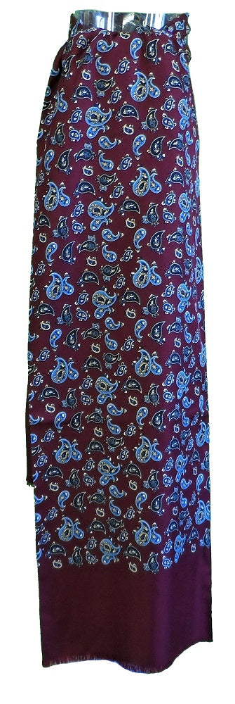 Warrior klassisk retro mod mod kvast tørklæde bordeaux paisley