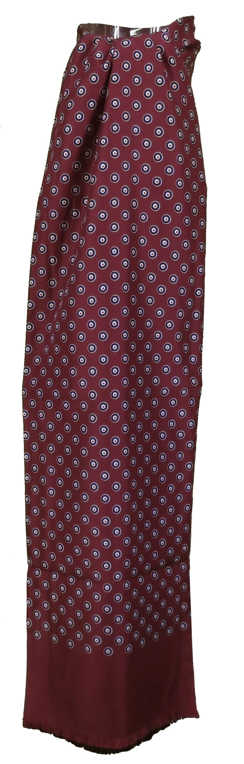 Mazeys Classic Retro Mod Tassled Burgundy Target Scarf