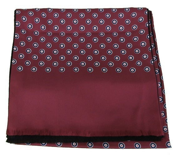 Mazeys Classic Retro Mod Tassled Burgundy Target Scarf