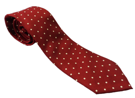 Burgunderrote gepunktete Krawatte im Warrior Mod-Stil …