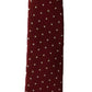 Burgunderrote gepunktete Krawatte im Warrior Mod-Stil …