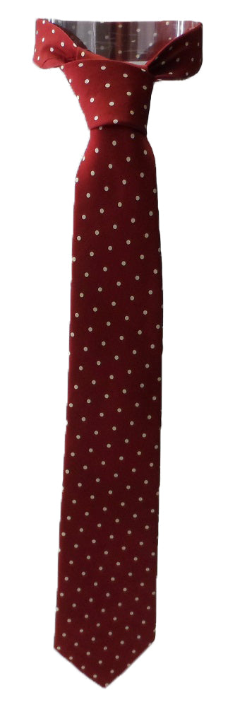 ربطة عنق منقط باللون العنابي بتصميم Warrior Mod…