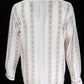 Relco Off White Orange Striped Cotton Long Sleeved Retro Mod Button Down Shirts