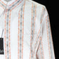 Relco Langärmlige Retro-Mod-Button-Down-Hemden Aus Cremefarbener, Orange Gestreifter Baumwolle