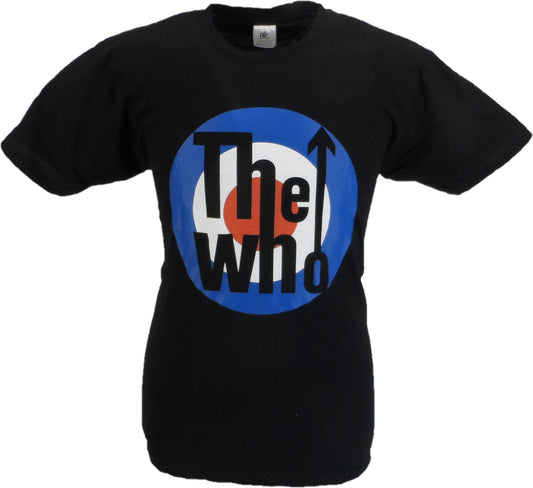 Camiseta oficial negra con logo clásico de The Who para hombre.