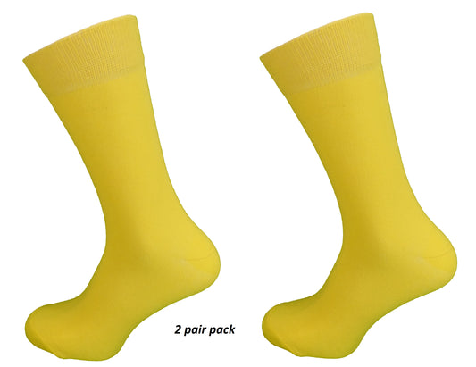 Gelbe Retro- Socks für Herren im 2er-Pack