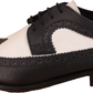 Ikon Original zapatos brogue retro mod en cuero negro/blanco