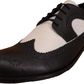 Ikon Original zapatos brogue retro mod en cuero negro/blanco