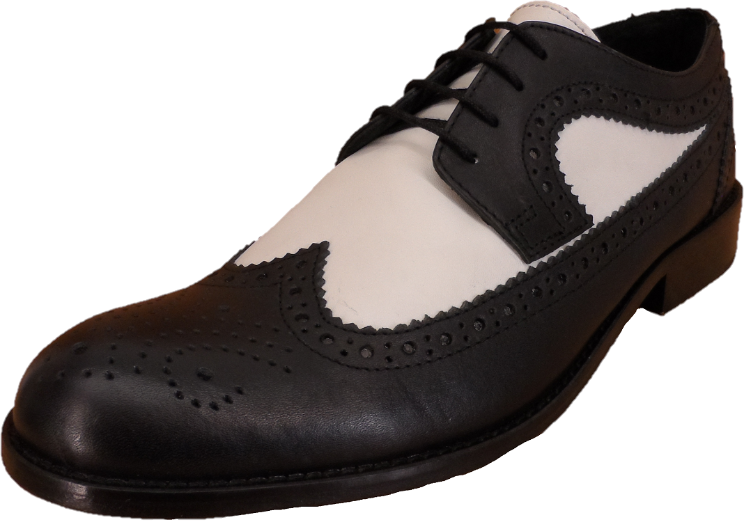 Ikon Original chaussures richelieu en cuir rétro mod noir/blanc